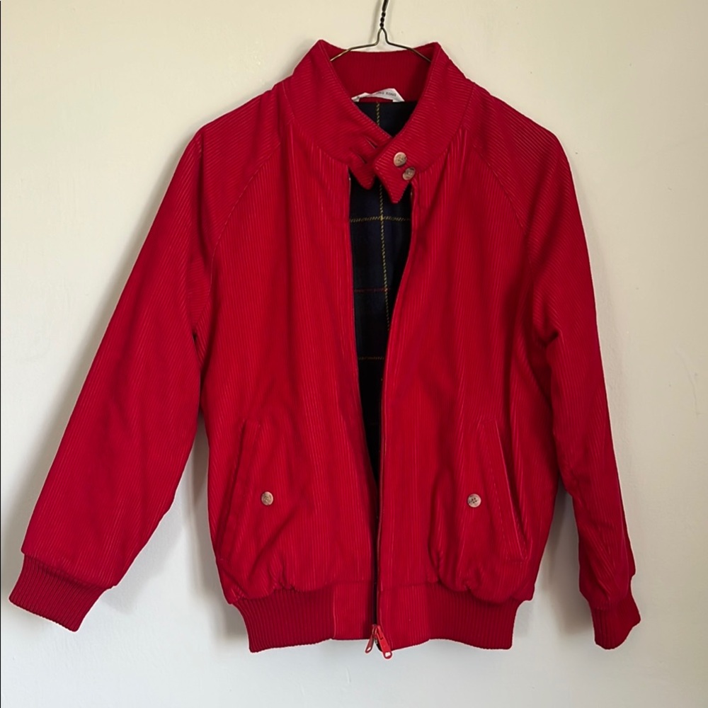 Reversible Red Corduroy / Plaid Flannel Wool Jacket Size S-M